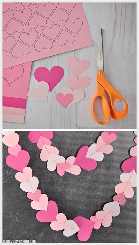 Diy Paper Heart Garland A Free Printable Vicky Barone Diy