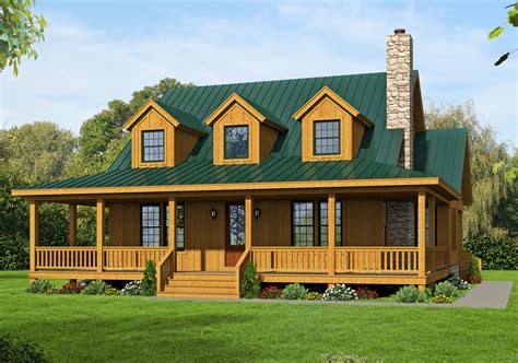 Want to build your own home? Country home plan with two master suites and wraparound ...