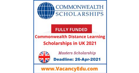 Commonwealth Distance Learning Scholarships In Uk 2021 22 Fully Funded