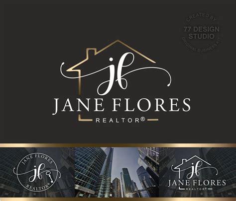 Real Estate Logo Design Branding Kit Realtor Logo Gold Etsy In 2021