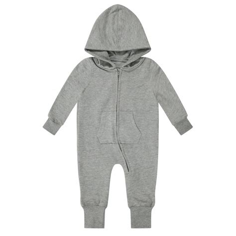 Babytoddler Fleece Onesie In Grey Marl By Kids Wholesale Clothing