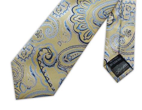 Yellow Blue Paisley Woven Silk Tie Silk Ties And Pocket Squares