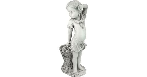 Design Toscano Frances The Flower Girl Outdoor Statue In Stone Figurine