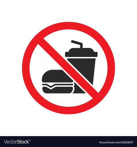 No Eating And Drinking Sign Royalty Free Vector Image