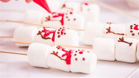 Premium Photo Step By Step Making Marshmallow Snowman And Reindeer On Sticks Hot Chocolate