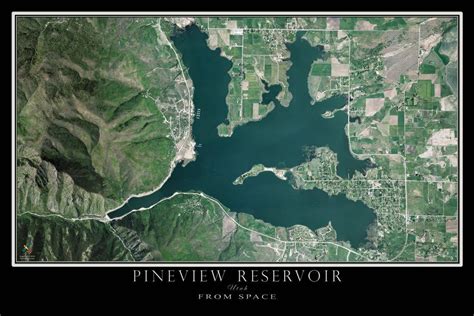 The Pineview Reservoir Huntsville Utah Satellite Poster Map