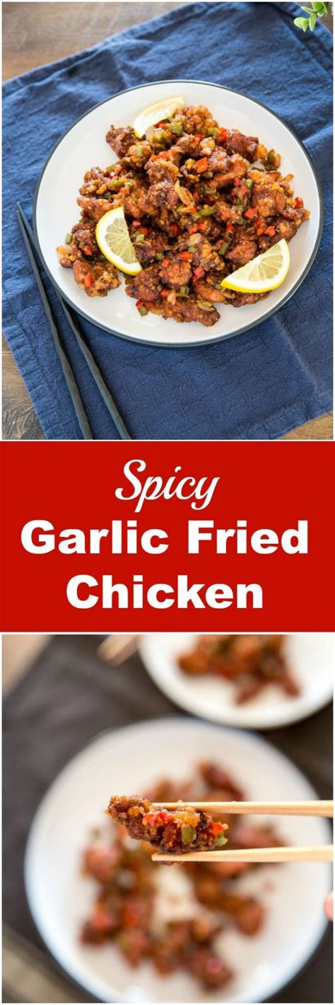 Korean fried chicken for home cooks. Korean Spicy Garlic Fried Chicken - My Korean Kitchen