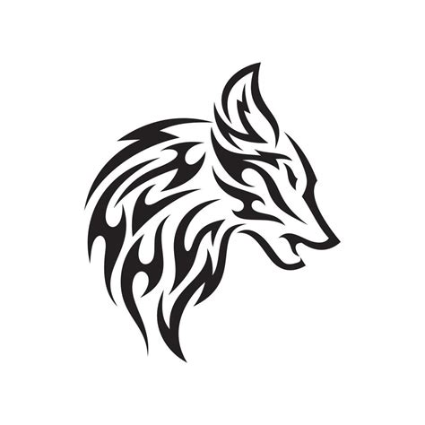 Sketch Of A Tribal Wolf Tattoo Vector Drawing Wolf Head Made With