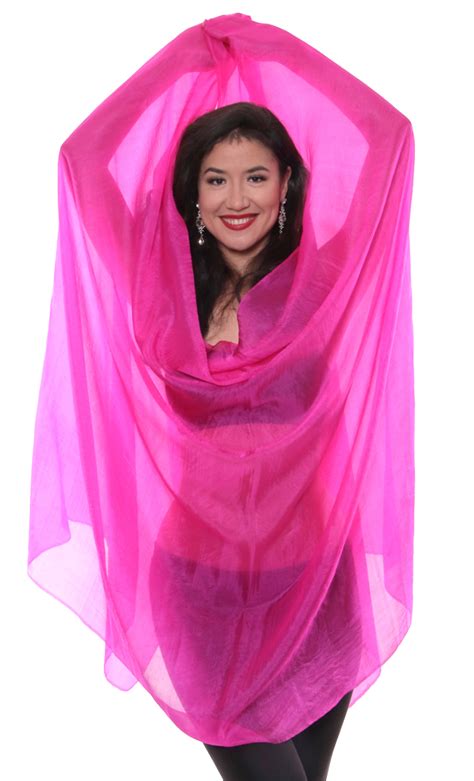 silk belly dance veil hot pink fuchsia