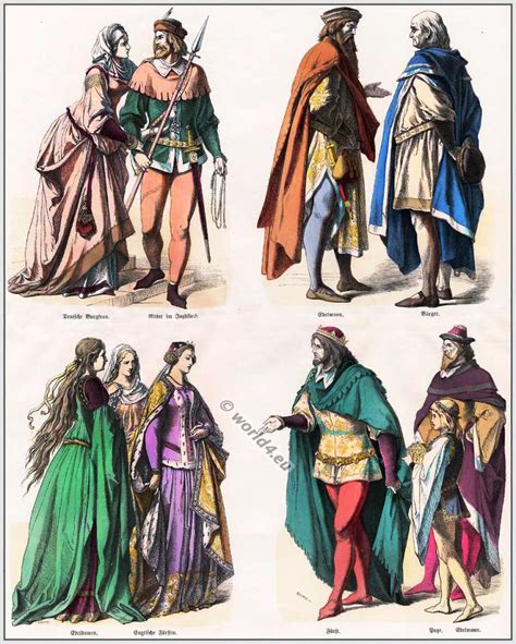 English And German Medieval Clothing In The 14th Century