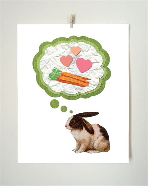 Bunnies Love Carrots Art Print By Littleslick On Etsy
