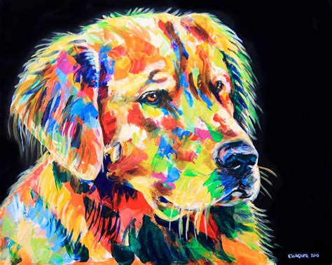 Golden Retriever A Coat Of Many Colors Painting By Karl Wagner