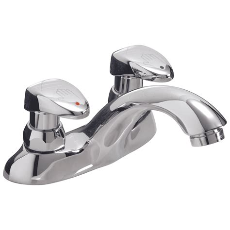 Commercial Commercial Two Handle Metering Slow Close Bathroom Faucet In