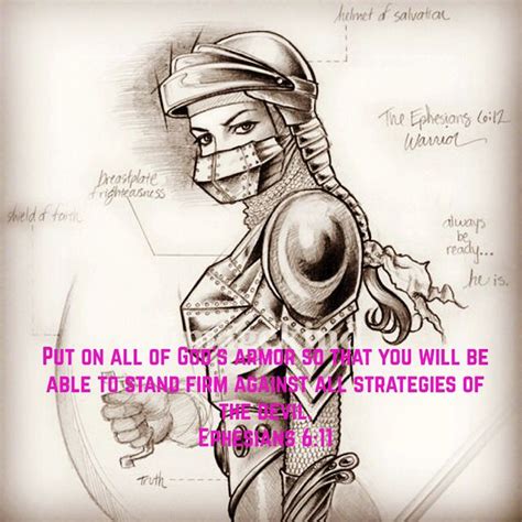 Warrior Strong Female With The Full Amor Of God Armor Of God Tattoo Warrior Drawing Armor