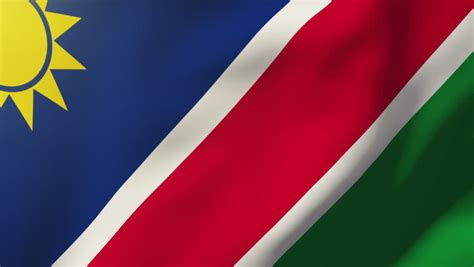 Namibia Flag Waving Wind Looping Sun Stock Footage Video 100 Royalty