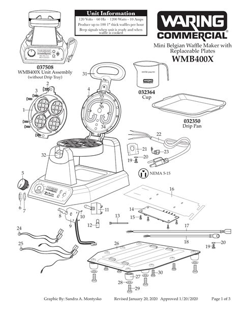 Waring Wmb400x Mini Belgian Waffle Maker Parts Diagram Manualzz