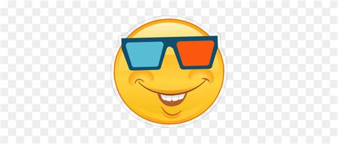 Crazy Smiling Emoji With Glasses Sticker Glasses Emoji Png Flyclipart