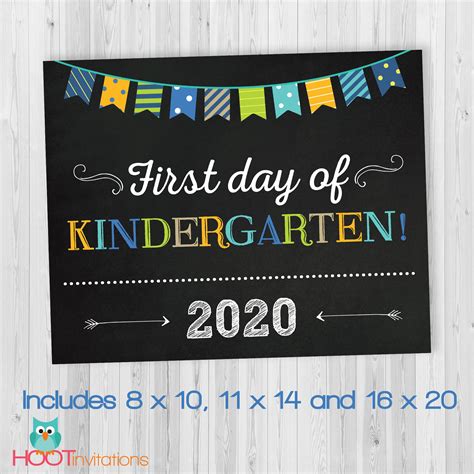 First Day Of Kindergarten Sign Boy First Day Of School Sign Etsy