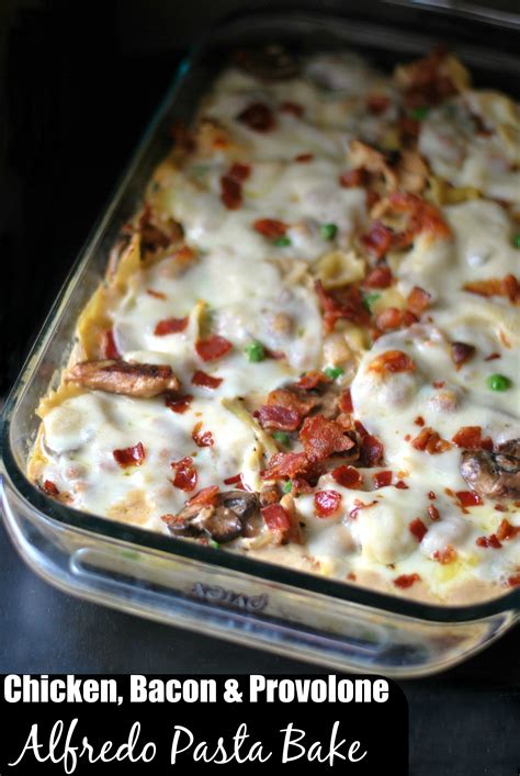 Chicken Bacon And Provolone Alfredo Pasta Bake Aunt Bees Recipes