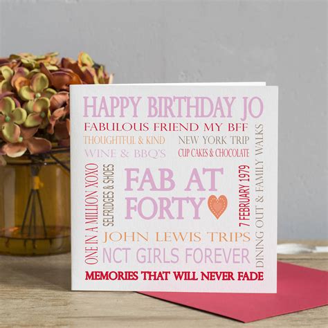 Personalised Birthday Card For Her By Lisa Marie Designs