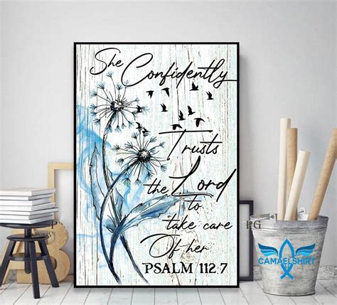She confidently trusts the Lord to take care of her poster canvas