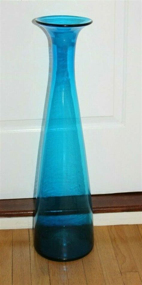 Tall Turquoise Glass Floor Vase White Indoor Use Only And Stone Indoor Outdoor Use