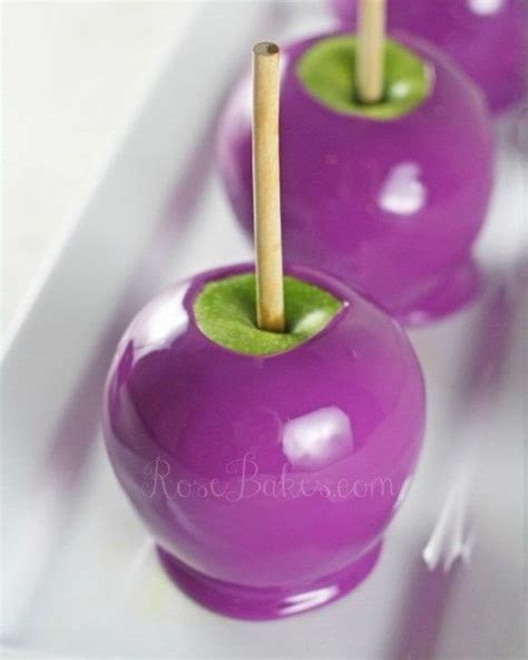 Purple Candy Apples Seem Somehow Spookier Candy Apples Pink Candy