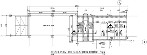 Genset Room And Sub Station Framing Plan In Autocad Dwg Files Cadbull