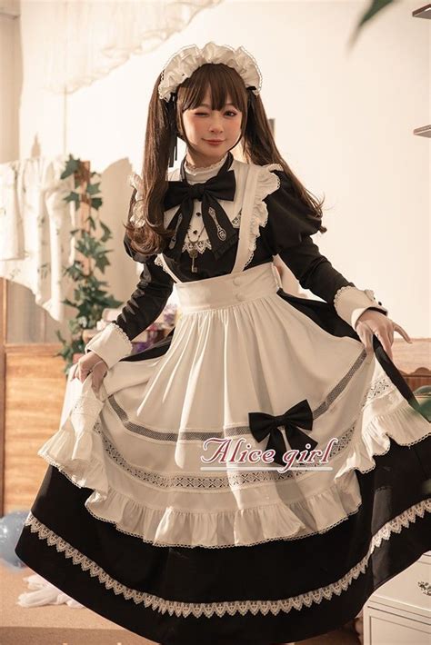 Alice Girl The Cute Housekeeper Vintage Classic Lolita Op Dress And