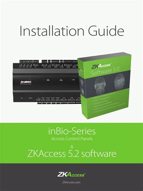 Installation Guide Inbio Series Zkaccess 52 Software Pdf Access