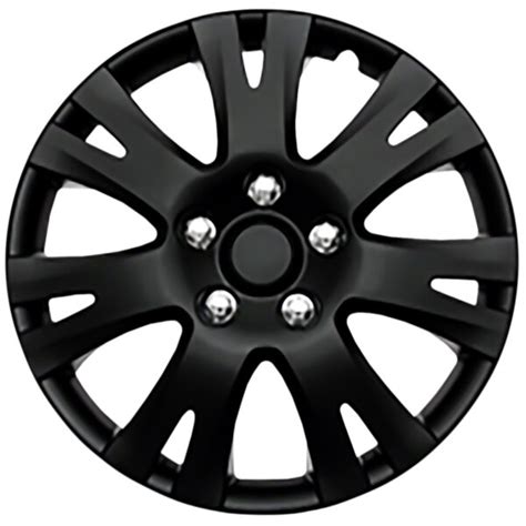 Wheel Cover 16 Inch 7 Split Spoke Gloss Black Plastic Set Of 4