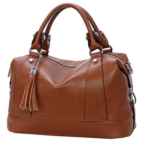 Heshe Leather Shoulder Bag Womens Tote Top Handle Handbags Cross Body