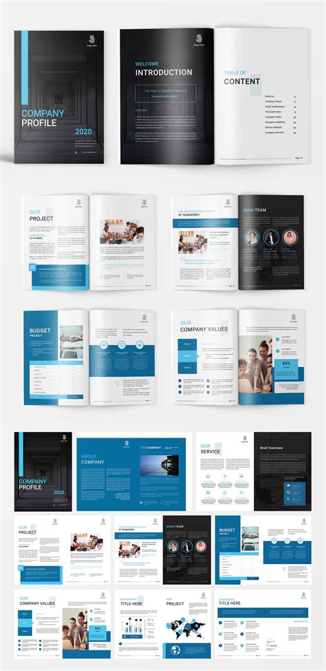 Company Profile Template Ai Eps Indd 25 Pages Graphic Design Brochure Letterhead Design