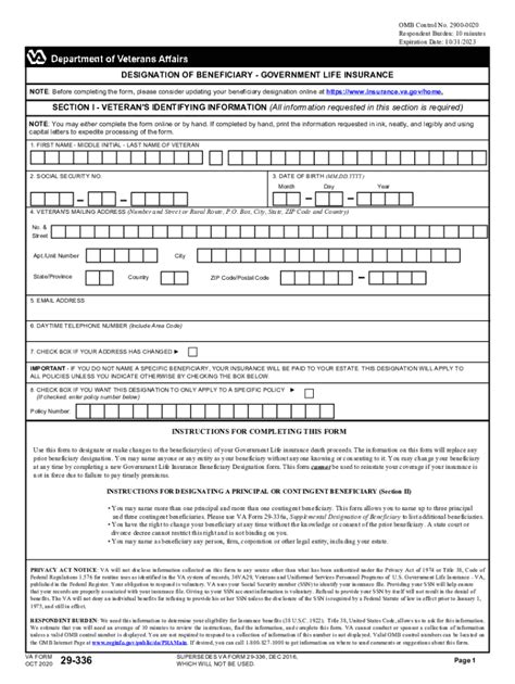 Va Form 29 336 Fill Out And Sign Online Dochub