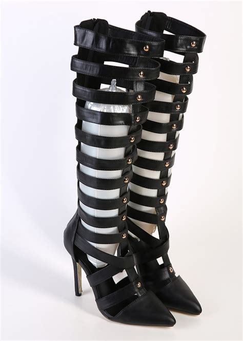 black high heel sexy knee high gladiator summer boots women sandals on luulla