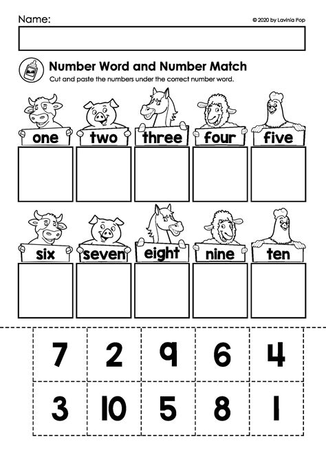 Number Matching Worksheets B93