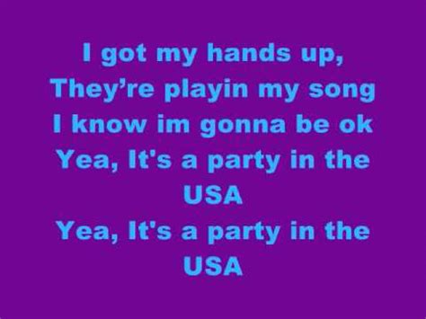 The lyrics of party in the usa describes the feelings of the narrator during first moments after moving from nashville, tennessee, to hollywood eventually it was certified seven times platinum by the recording industry association of america. Party In The USA-Miley Cyrus with lyrics/instrumental ...