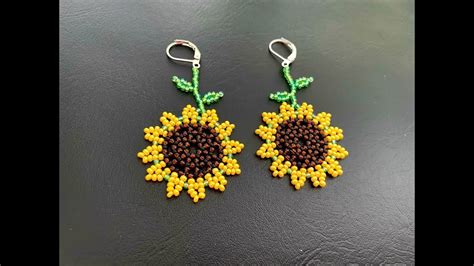 Beaded Sunflower 🌻 Huichol Beading Huichol Earrings Youtube