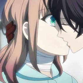 Anime Couples Kiss Gif