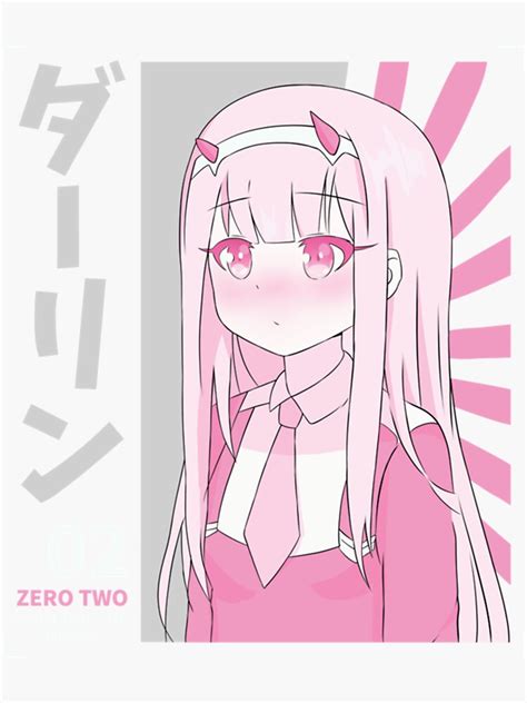 Pegatina Zero Two Kanji Kawii Mode Darling In The Franxx Anime Nods