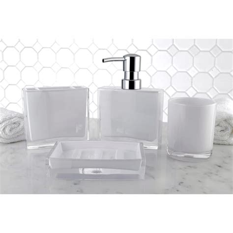 Shop Modern White 4 Piece Bath Accessory Set Free Shipping On Orders
