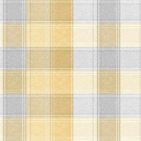 Country Tartan Check Yellowgrey Wallpaper Wallpaper Sales