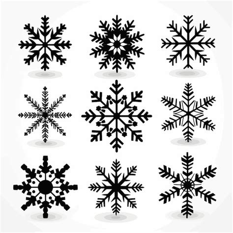 Premium Vector Black And White Snowflake Vectors