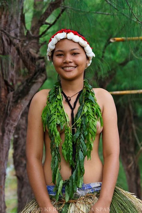 Yapese Girl In Traditional Clothing At Yap Day Festival Yap Island Federated States Of