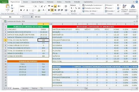 Planilha De Estudos Gratis Em Excel Para Download Images