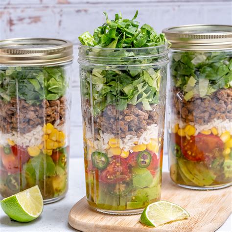 Taco Mason Jar Salads For Easy And Healthy Meal Prep Clean Food Crush