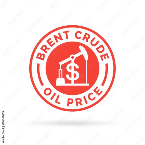 Price Of Brent Crude Oil Icon Stamp With Red Oil Pump Symbol And Dollar