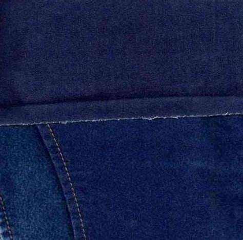 Plain Blue Cotton Lycra Denim Fabric For Jeans Packaging Type Roll