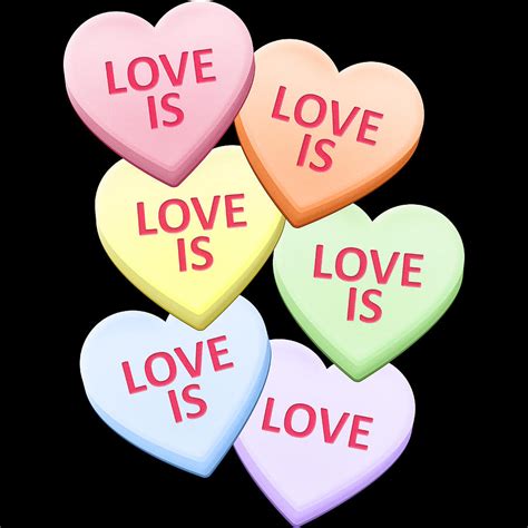 Love Is Love Gay Pride Candy Heart Valentines Day Digital Art By