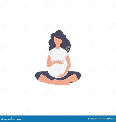 Yoga For Pregnant Women Yoga And Sports For Pregnant Women Isolated Flat Vector Illustration